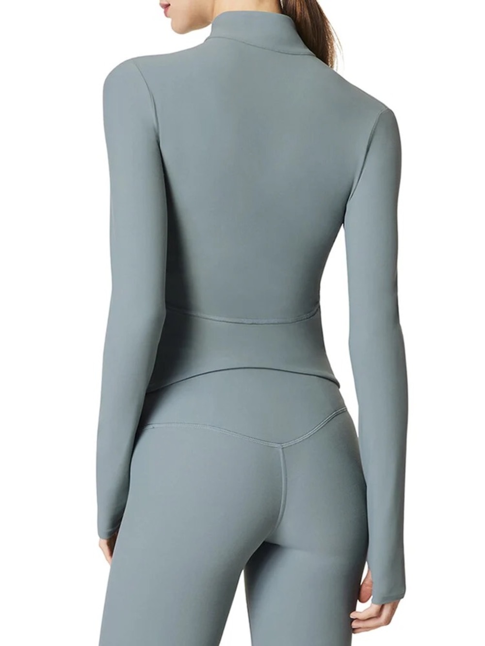 Spanx smooth seamless leggings, jacket and bra set Fennel green size small - Picture 3 of 16